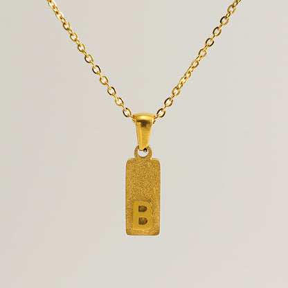 A-Z Gold Block Initial Necklace
