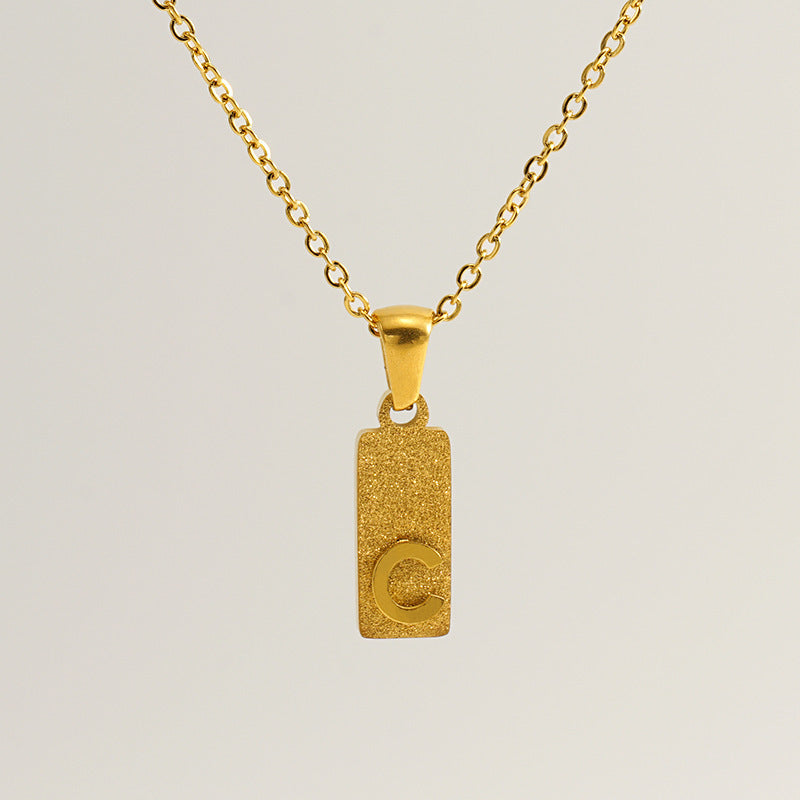 A-Z Gold Block Initial Necklace
