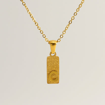 A-Z Gold Block Initial Necklace