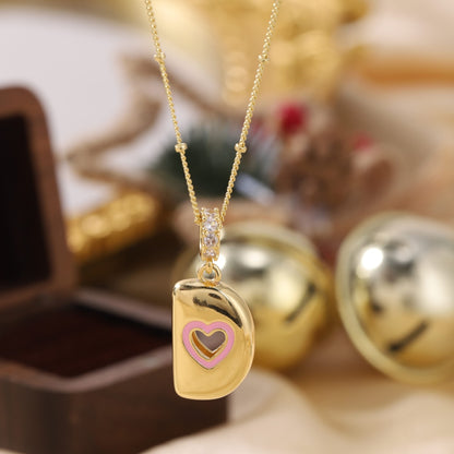 Pink Heart Initial Necklace