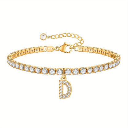 A-Z Diamond Initial Tennis Bracelet
