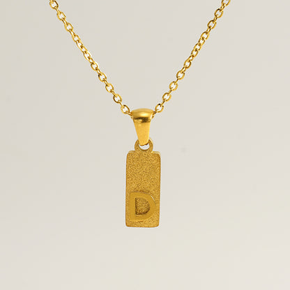 A-Z Gold Block Initial Necklace