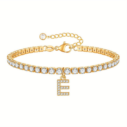 A-Z Diamond Initial Tennis Bracelet