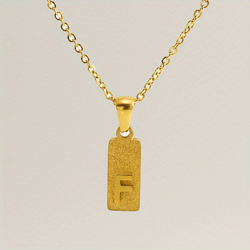 A-Z Gold Block Initial Necklace