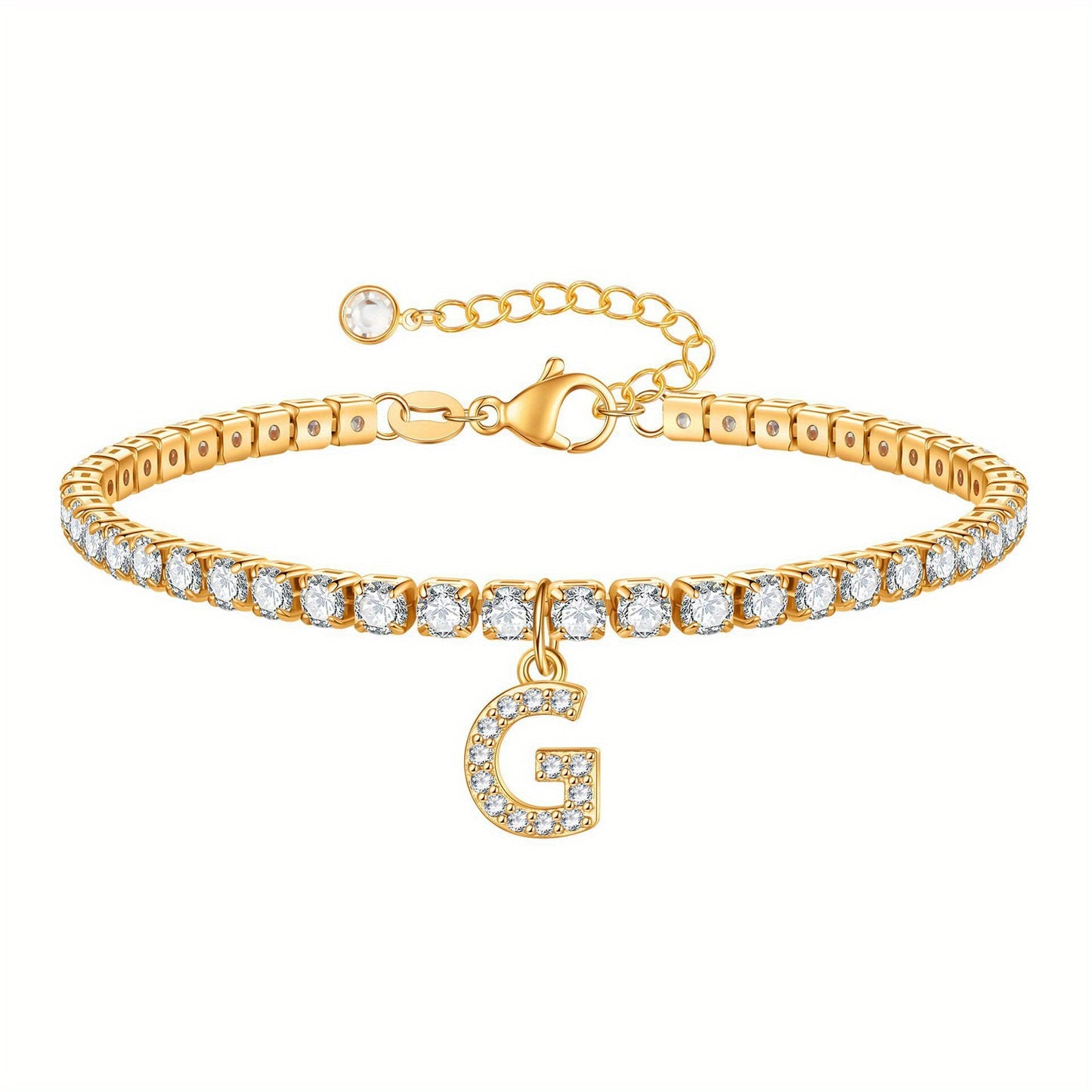 A-Z Diamond Initial Tennis Bracelet