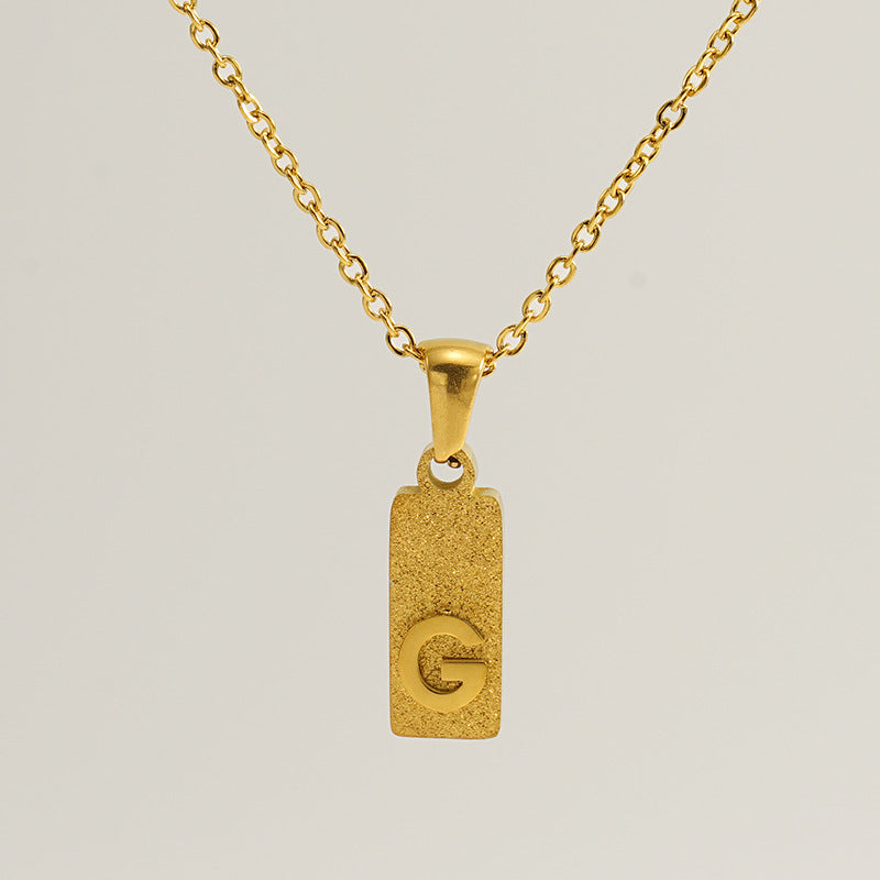 A-Z Gold Block Initial Necklace