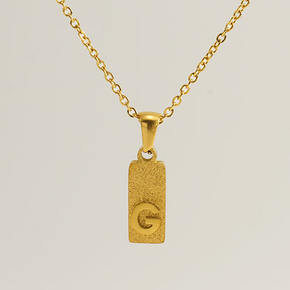 A-Z Gold Block Initial Necklace