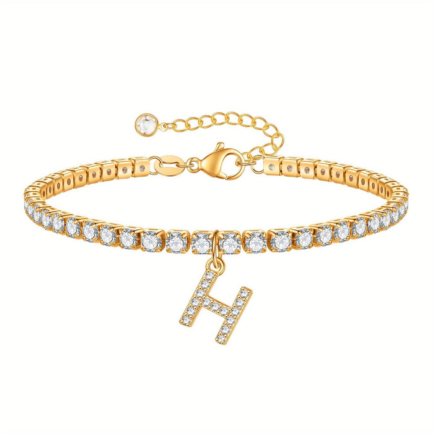 A-Z Diamond Initial Tennis Bracelet