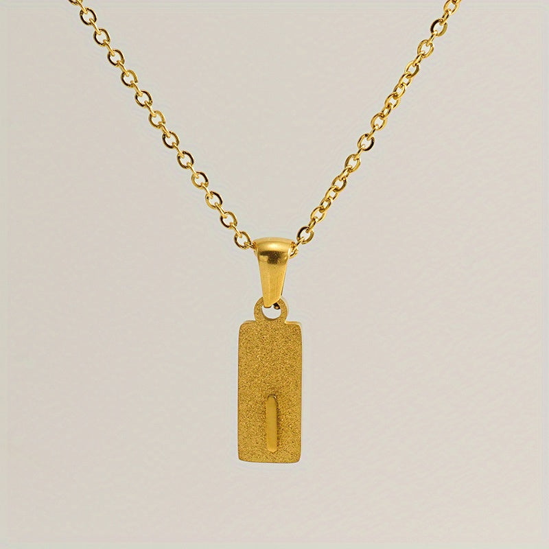 A-Z Gold Block Initial Necklace