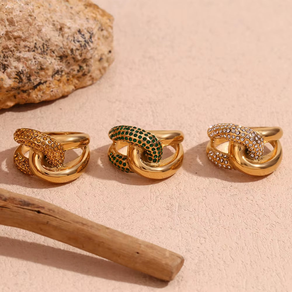 3pc Cross Knotted Ring Set