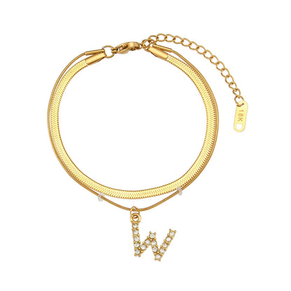 A-Z Herringbone Initial Necklace