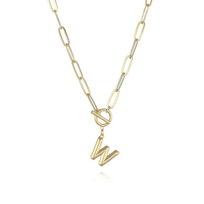 A-Z Initial Toggle Paperclip Necklace