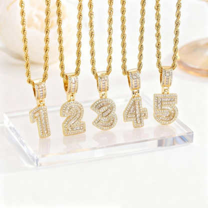 Diamond Number Necklace