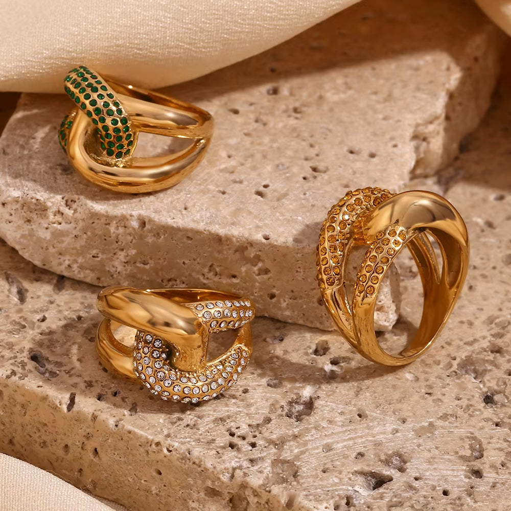 3pc Cross Knotted Ring Set