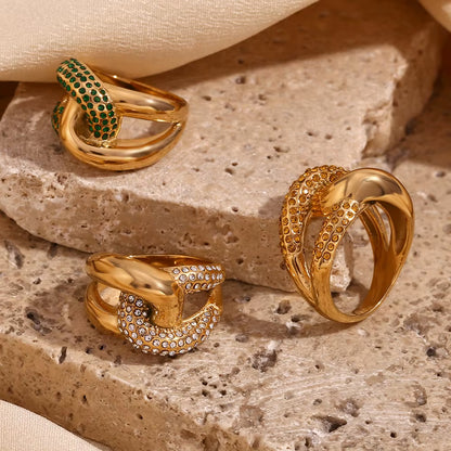 3pc Cross Knotted Ring Set