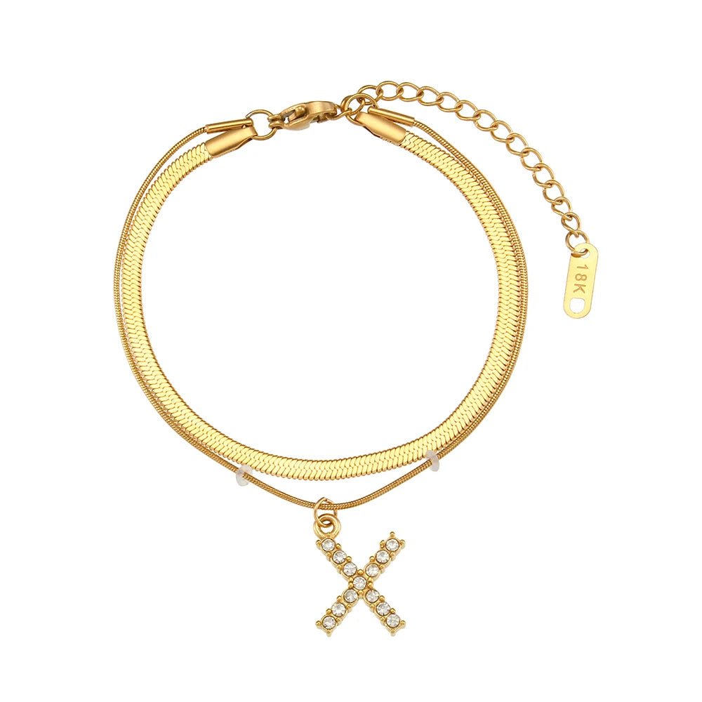 A-Z Herringbone Initial Necklace