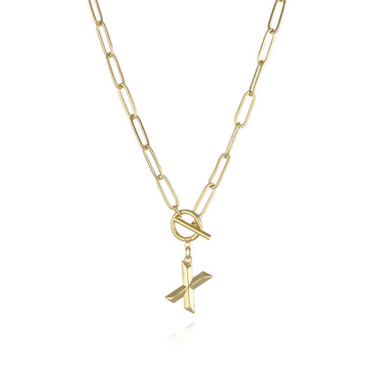A-Z Initial Toggle Paperclip Necklace