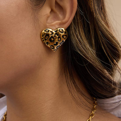 Leopard Print Stud Earrings