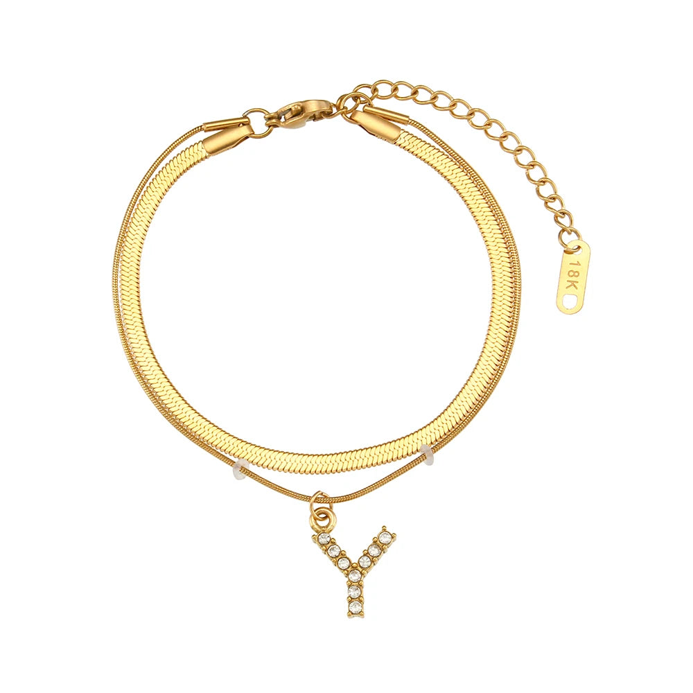 A-Z Herringbone Initial Necklace