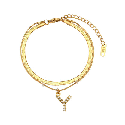 A-Z Herringbone Initial Necklace