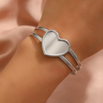 Filled Heart Cuff Bracelet